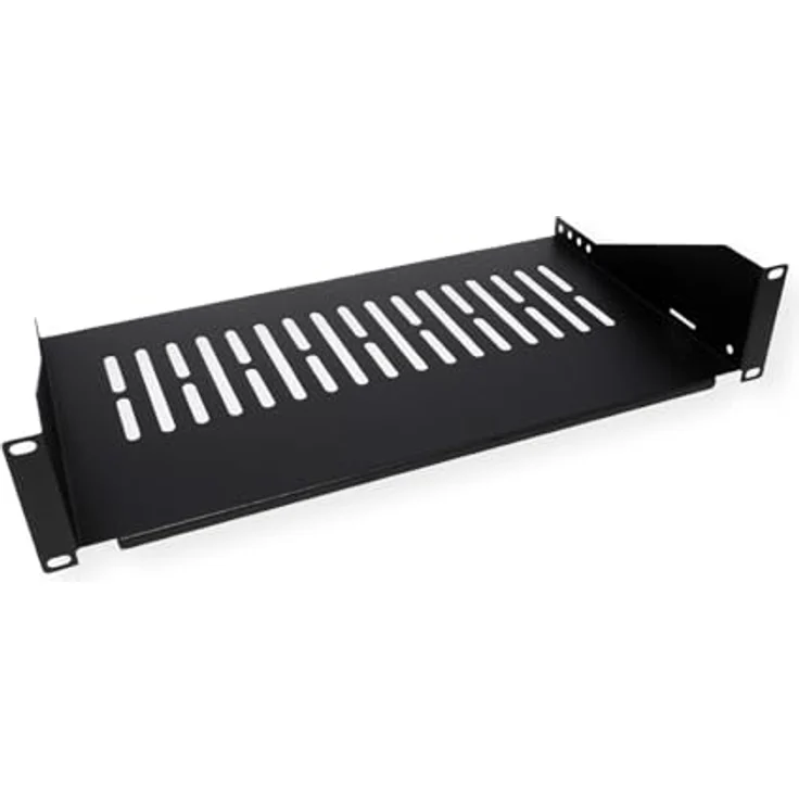VALUE 19"-Geräteträger, 485 x 250mm, 2HE, max. 10kg, schwarz – Bild 2