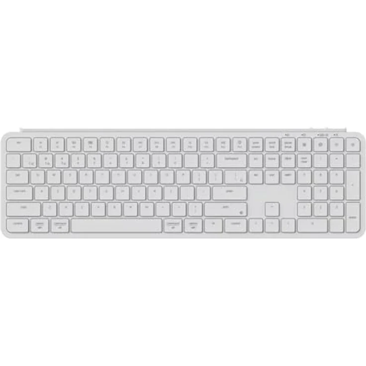 Keychron B6 Pro Ultra-Slim Kabellose Tastatur mit ZMK-Anpassung, QWERTY us ansi Layout, 3-Modi Bluetooth/2,4 GHz/Kabelgebundenes Leichtgewicht mit 1.200 Stunden Akkulaufzeit für Mac/Windows - Weiß – Bild 1
