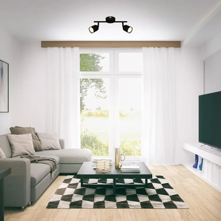BRILONER – Deckenlampe, schwenkbar, matt-schwarz, für Wohnzimmer, Schlafzimmer, Küche – Bild 4