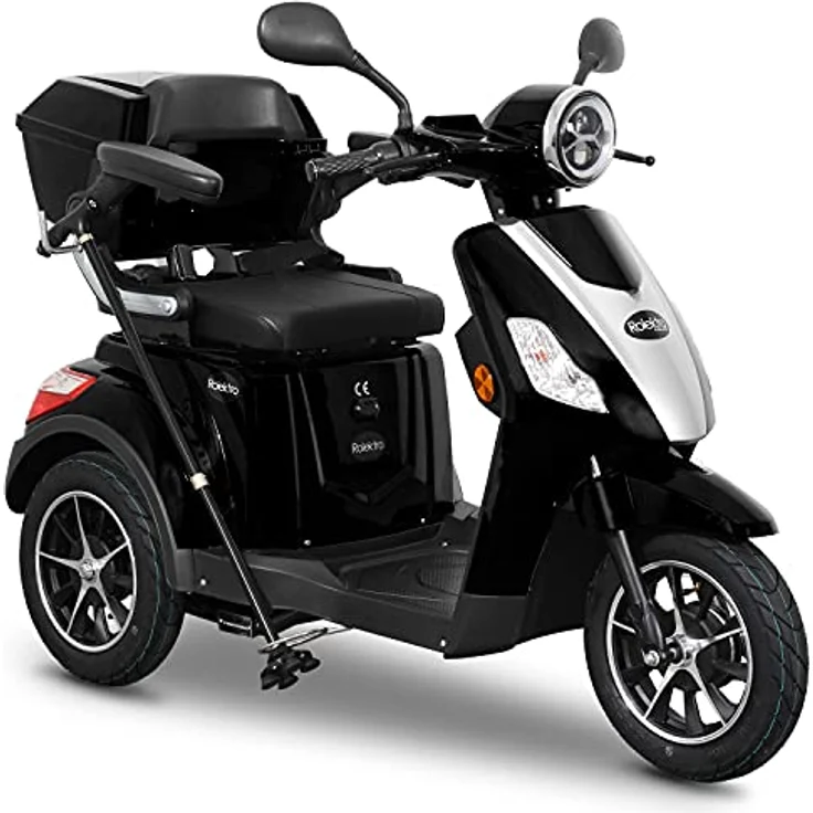 Rolektro E-Trike 25 V.2 Dreirad Schwarz - Elektromobil 1000W - E-Mobil mit 50km RW - Seniorenmobil mit Straßenzulassung – Bild 1