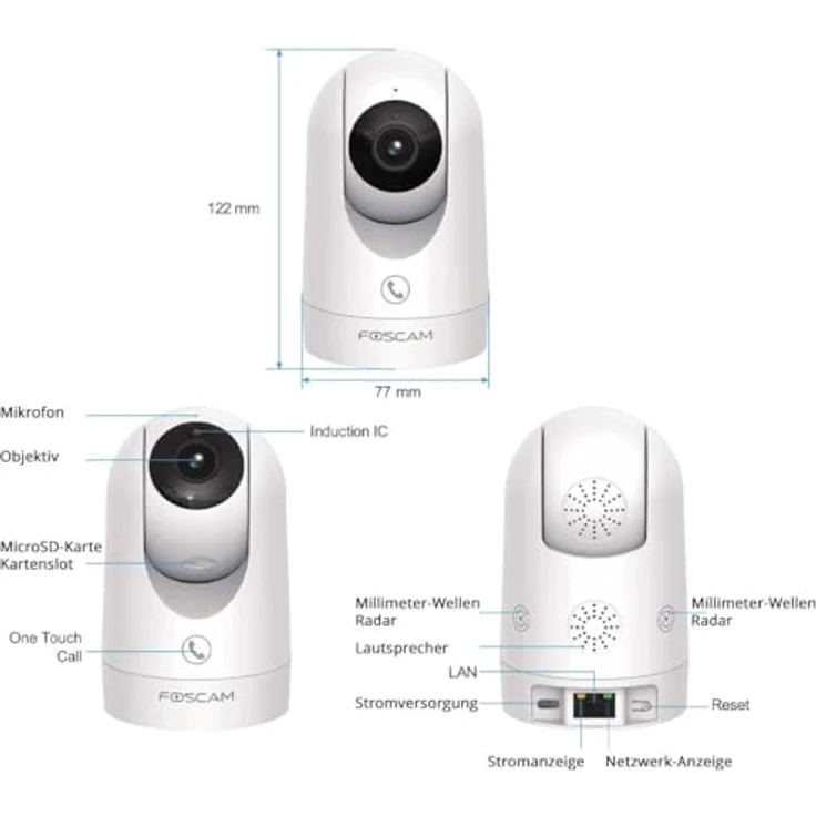 Foscam R8m Überwachungskamera    One Size, 4K Auflösung, Infrarot-Nachtsicht – Bild 7