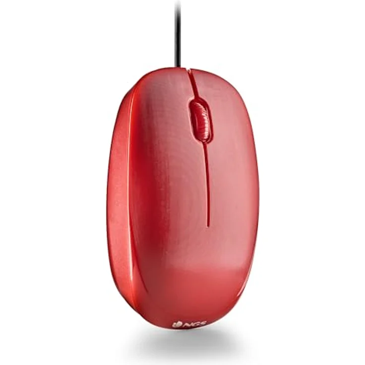 NGS Flame - Optische Maus mit 1000 dpi und Kabel. Maus mit USB-Anschluss. Rot – Bild 2
