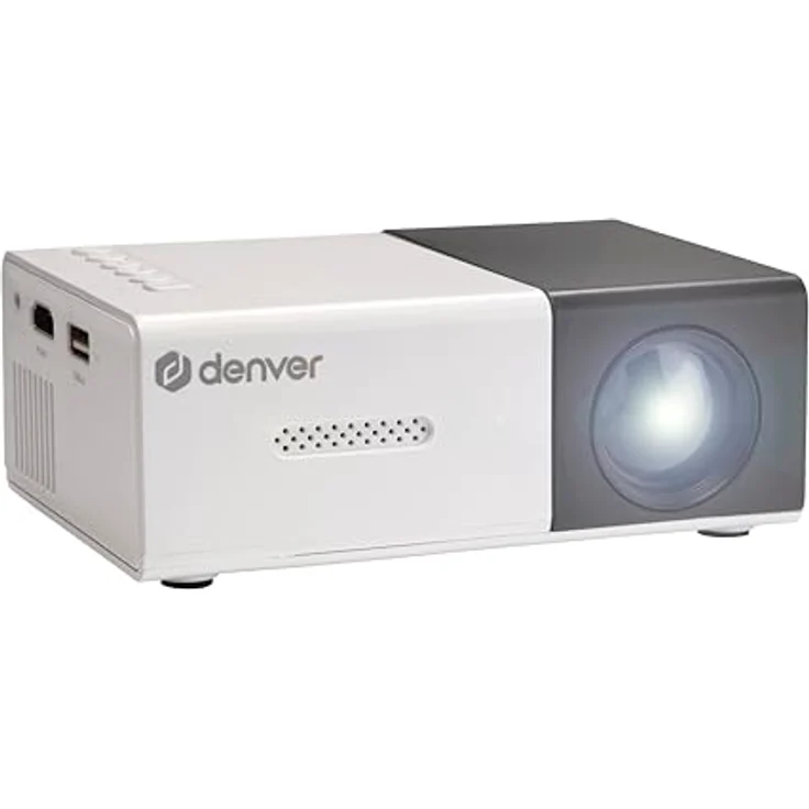 Denver PR-1000, Mini Projektor in Weiß mit Full HD, 320x240 Auflösung, HDMI und USB-C Anschluss, tragbar für Multimedia-Anwendungen – Bild 2