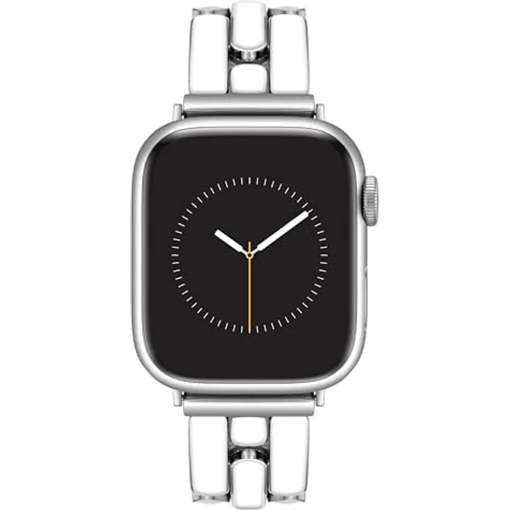 Anne Klein Modisches Armband für Apple Watch, verstellbares Metallglieder-Ersatzband in Weiß/Silber, kompatibel mit 42mm (Series 10) sowie 38/40/41mm, WK/1049SVWT38 – Bild 1