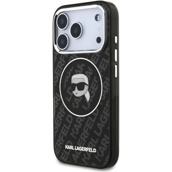 CG MOBILE Karl Lagerfeld IML Karl Köpfe Logo Hülle, kompatibel mit MagSafe, für iPhone 17 Pro Max, schwarz, TPU/PC Hardcase – Bild 2