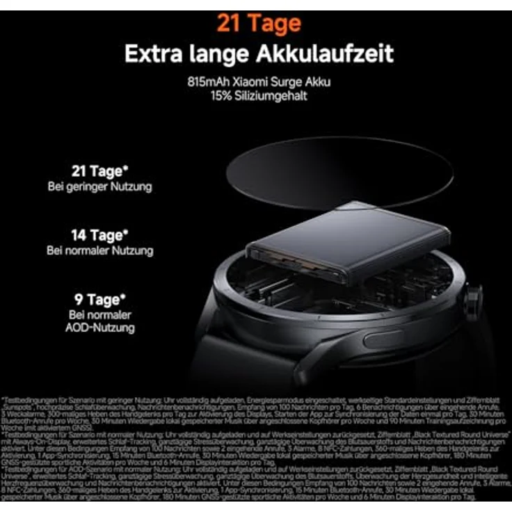 XIAOMI Watch S5 46 Smartwatch, Fluorkautschuk, 140-210 mm, Schwarz – Bild 7