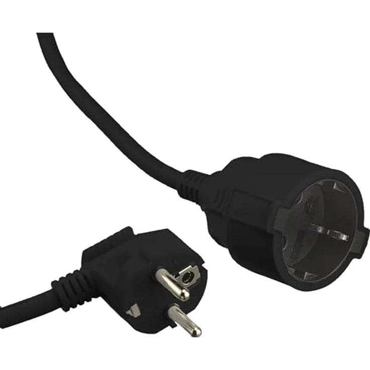 Meister Schutzkontakt-Verlängerung - 2 m Kabel - schwarz - Kunststoffleitung - IP20 Innenbereich - Kupplung mit Berührungsschutz - Schuko-Verlängerung - 7432220 – Bild 3