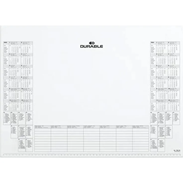 Durable Kalenderblock mit 25 Blatt und zweifachem Jahreskalender, 570 x 410 mm, weiß, 729202