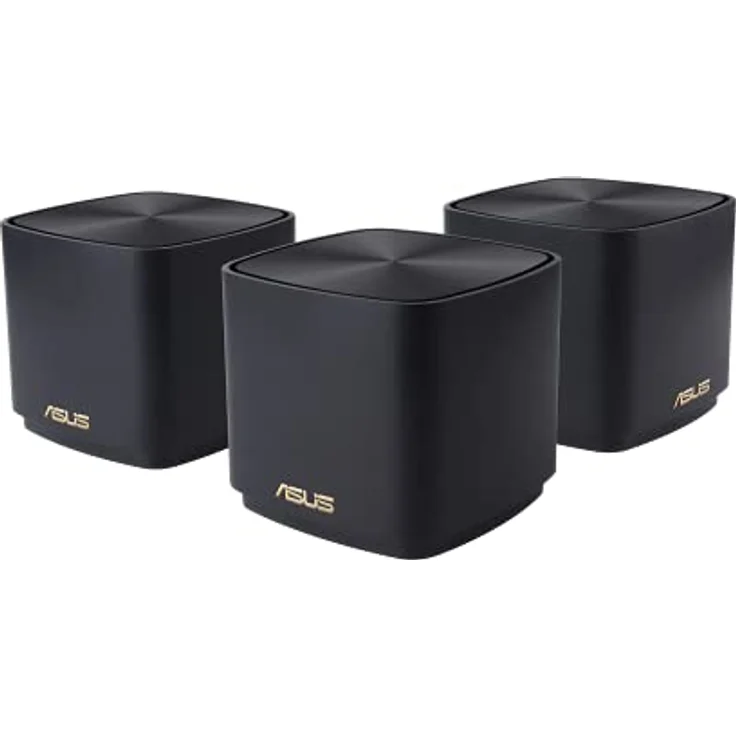 ASUS ZenWiFi XD4 Plus 3er Set AX1800 Whole-Home Mesh WiFi 6 System (bis zu 445m² Abdeckung, AiMesh, AiProtection, Wandbefestigung, App Steuerung) schwarz – Bild 1