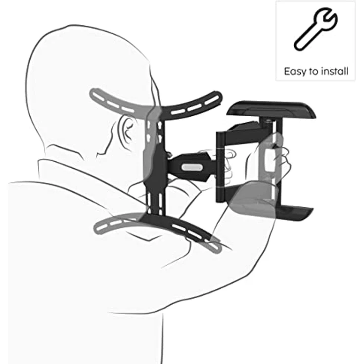 Hama TV-Wandhalterung, schwenkbar, neigbar, ausziehbar, 165 cm (65"), 35 kg, Schwarz – Bild 5