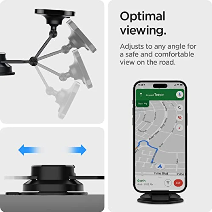 Spigen Autohalterung ITS35-3 OneTap, Magnetische Magsafe Windschutzscheibe & Armaturenbrett Halterung, Schwarz – Bild 4