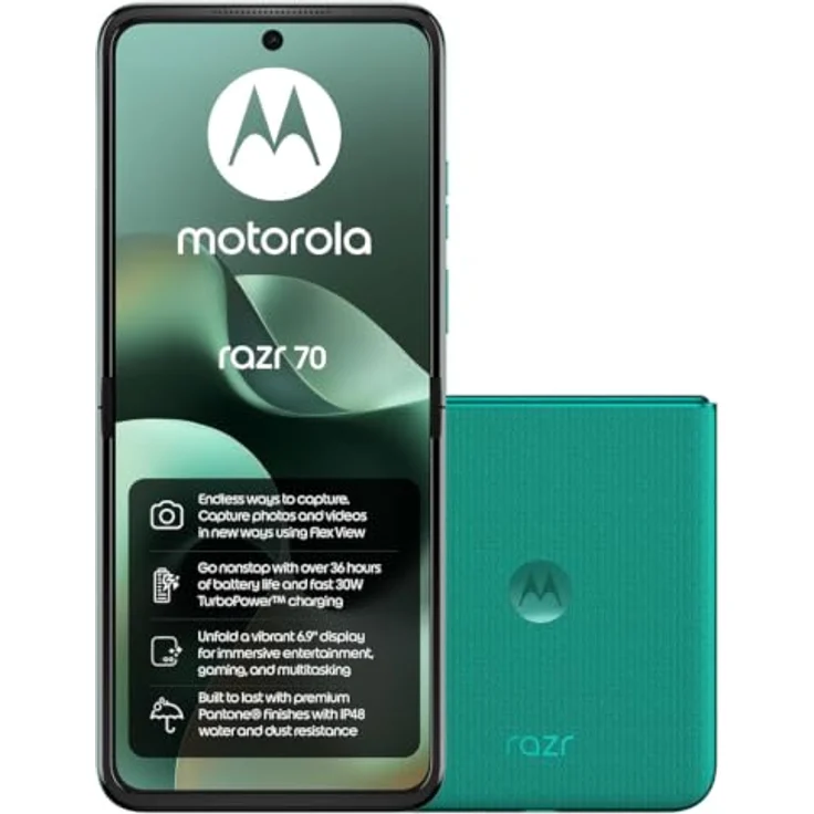 MOTOROLA razr 70, Smartphone mit 256 GB Speicher, Dual SIM, Sporting Green – Bild 1
