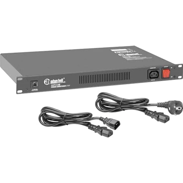 Adam Hall PCS 10 Power Conditioner, 19" Steckdosenleiste mit 8 IEC-Buchsen, Überspannungsschutz und 10A-Sicherungsautomat – Bild 1