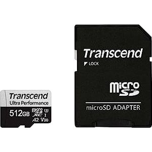Bild für Transcend 512GB microSD mit Adapter UHS-I U3 A2 Ultra Performance TS512GUSD340S