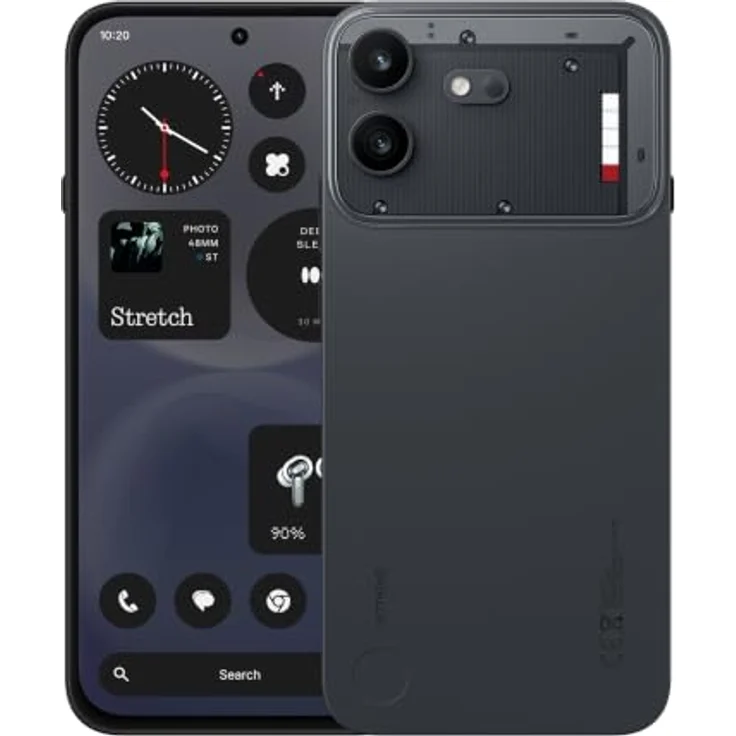 Nothing Phone (4b), SIM-freies Android 16 Smartphone, 50 MP OIS Kamera, 6,67" 120 Hz AMOLED Display, 5200 mAh Akku, 8 GB RAM + 128 GB Speicher, Schwarz – Bild 1