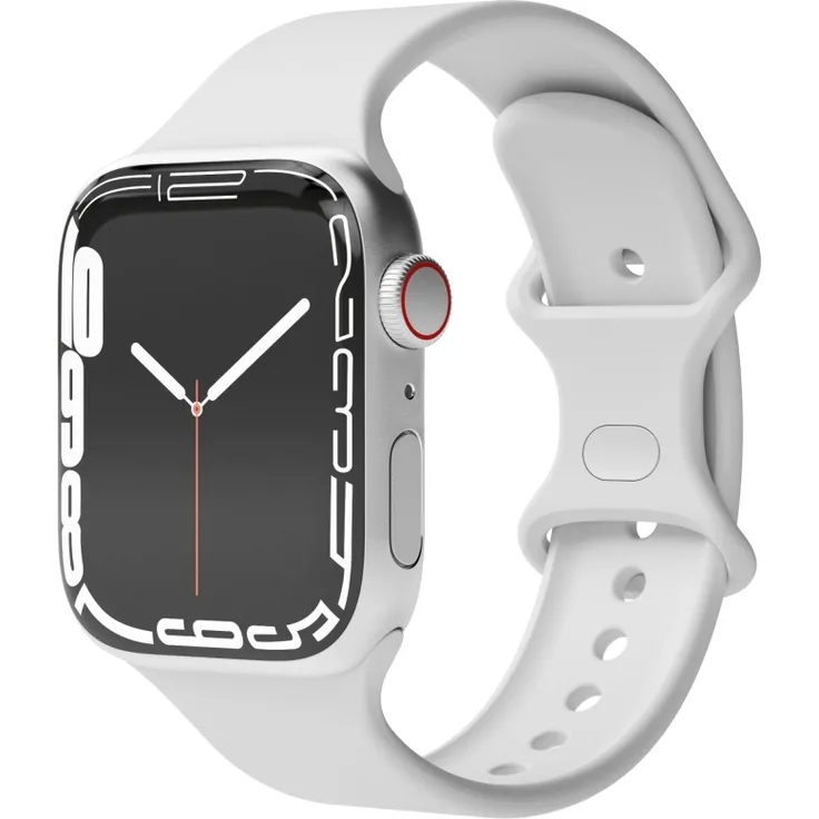 VONMÄHLEN Classic Band Light Gray 38/40/41mm – Elegantes Silikonarmband für die Apple Watch