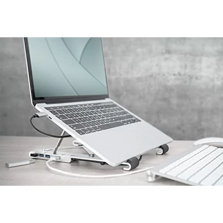 DIGITUS Variabler Notebook-Ständer mit integriertem USB-C Hub, 5-Port – Bild 3