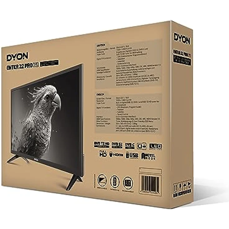 DYON Enter 22 Pro X2 55 cm (22 Zoll) Full-HD Fernseher (Triple Tuner (DVB-C/-S2/-T2), Hotelmodus, USB-Media Player) [Modelljahr 2023], Schwarz – Bild 3