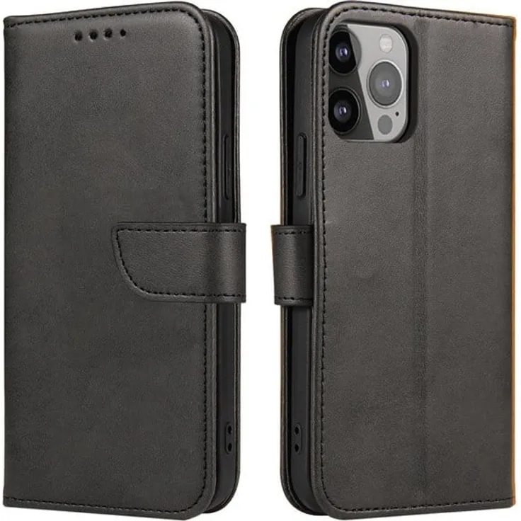 Hurtel Magnet Case für TCL 30, Flip Cover Wallet Stand schwarz, schützendes Design mit Kartenfach und Standfunktion