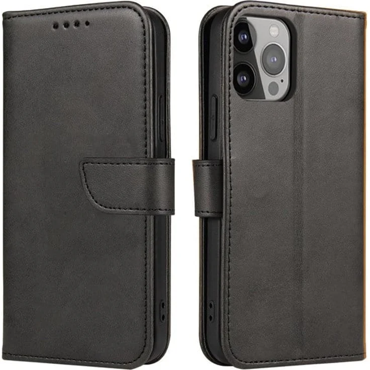 Hurtel Magnet Case für TCL 30, Flip Cover Wallet Stand schwarz, schützendes Design mit Kartenfach und Standfunktion