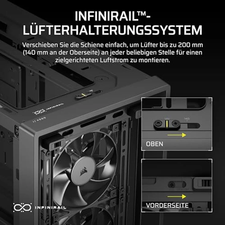 Corsair FRAME 4000D RS, Midi-Tower Gaming Gehäuse für E-ATX mit gehärtetem Glas-Seitenteil, Schwarz-Walnuss – Bild 5