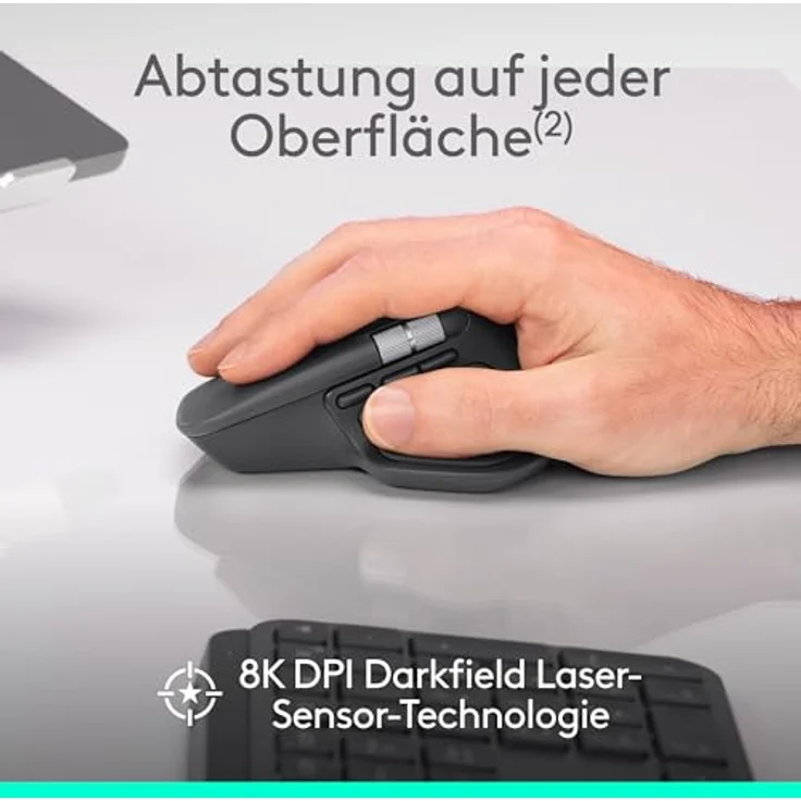 Logitech MX Master 4 for Business, kabellose Maus mit 8K DPI, MagSpeed-Scrollrad, leisen Klicks, Logi Bolt Empfänger, Bluetooth, USB-C Aufladung – Grafit – Bild 5
