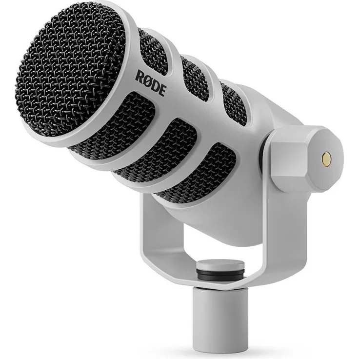 RØDE Mikrofon Podmic USB Weiss (Set), dynamisches Sprechermikrofon mit XLR und USB-C Anschluss