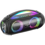 Mars Gaming MS-Pulse, Tragbarer Bluetooth-Lautsprecher mit 50W RMS, RGB-Beleuchtung, 4 Treiber (2 aktive, 2 Passiv), Freisprechfunktion, USB/MicroSD/AUX/FM, Schwarz
