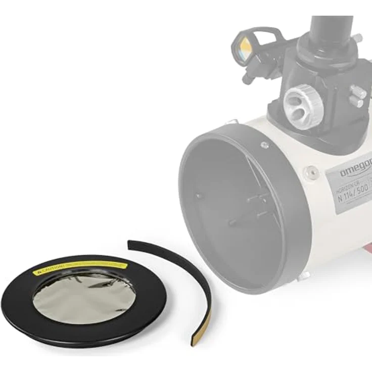 Omegon Sonnenfilter 114mm, hochwertiger Kamera-Filter mit Astro Solar Sonnenfolie ND5, passend für Omegon Basic Teleskope – Bild 3