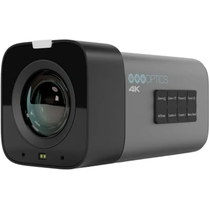 PTZOptics Studio 4K 20X, Überwachungskamera mit 20-fachem Zoom, grau, NDI HX3 und Hive Studio Konnektivität