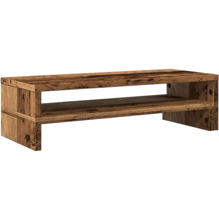 vidaXL Monitorständer Altholz-Optik, 54x22x15 cm, Holzwerkstoff, mit Stauraum und pflegeleichter Oberfläche – Bild 8