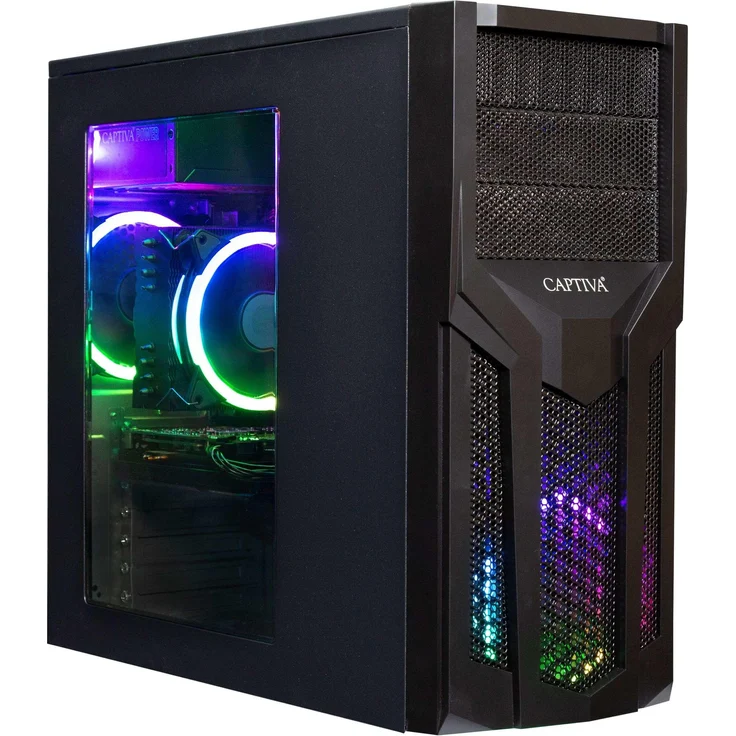 Captiva Workstation I80-399, Desktop-PC mit Intel Core i5-14400, 64 GB RAM, 1 TB SSD, Intel UHD Graphics, Schwarz