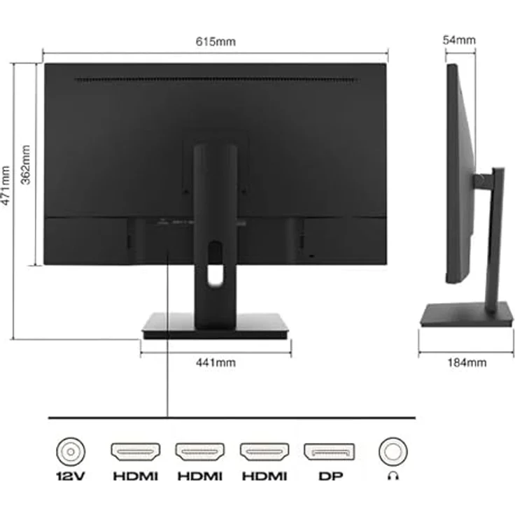 JapanNext Monitor JN-27UHD, 68,5 cm UHD, 16:9, IPS-Panel, HDMI/DP – Bild 2