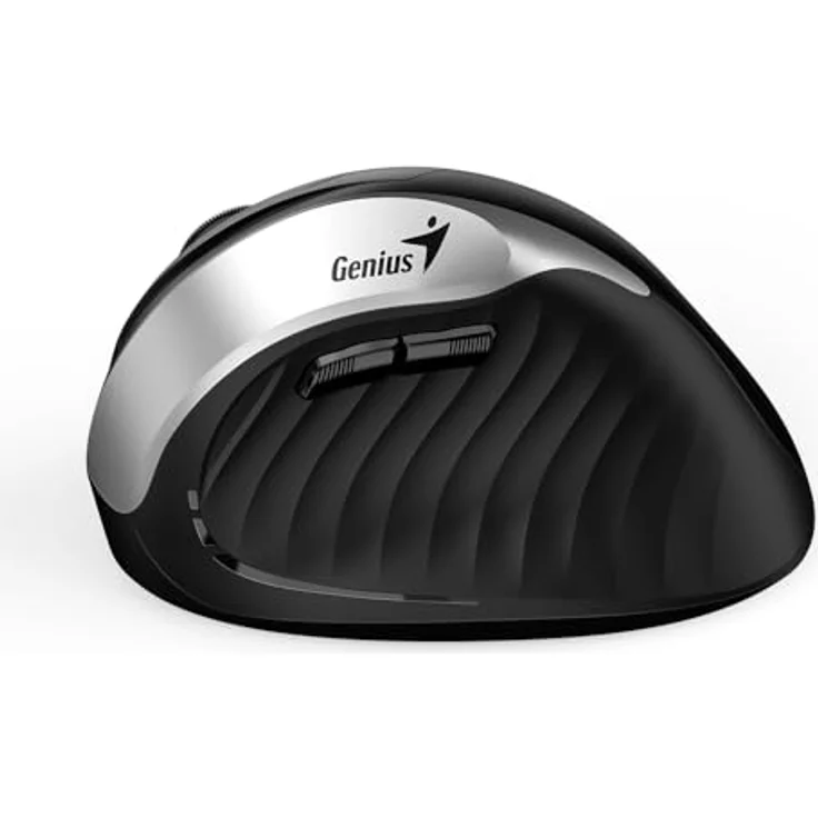 Genius Ergo 8250S, Ergonomische kabellose USB-Maus mit optischem Sensor und 1600 dpi, schwarz-silber – Bild 7