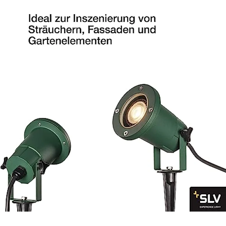SLV NAUTILUS XL | Außenlampe für die Beleuchtung von Garten, Terrasse, Pflanzen, Wegen, Teich, Aussen-Leuchte, Außen-Strahler | IP65, GU10, 1,5 m Kabel, grün – Bild 5