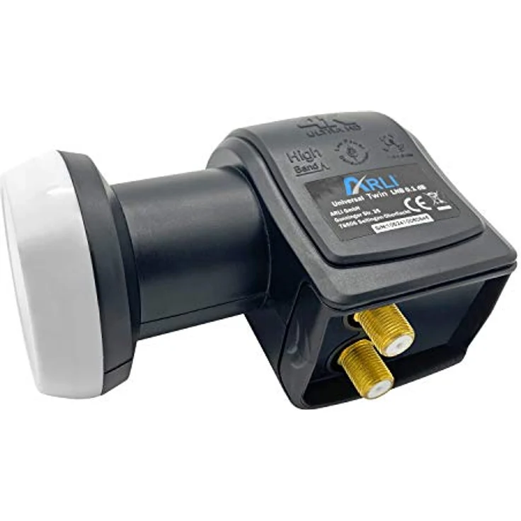 ARLI 60cm HD Sat Anlage Twin LNB + 20m Koaxialkabel 135dB + Satfinder + 2 F-Stecker Digital 2 Teilnehmer Antenne grau UHD 4K - Stahl Spiegel, extrem kälte- und hitzebeständig – Bild 3