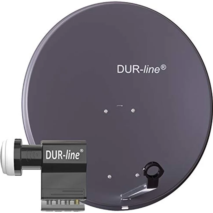 DUR-line MDA 80 Satellitenschüssel anthrazit + Unicable LNB UK 102 – Bild 2