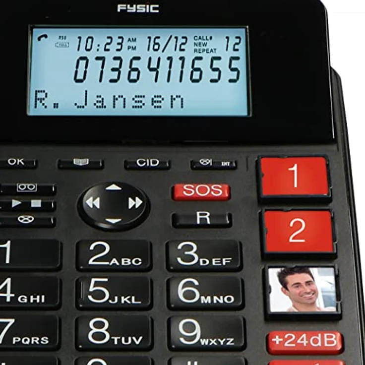 Fysic FX3960 Seniorentelefon, DECT 1.8GHz mit SOS-Paniktaste, Freisprechfunktion und großem Display – Bild 3