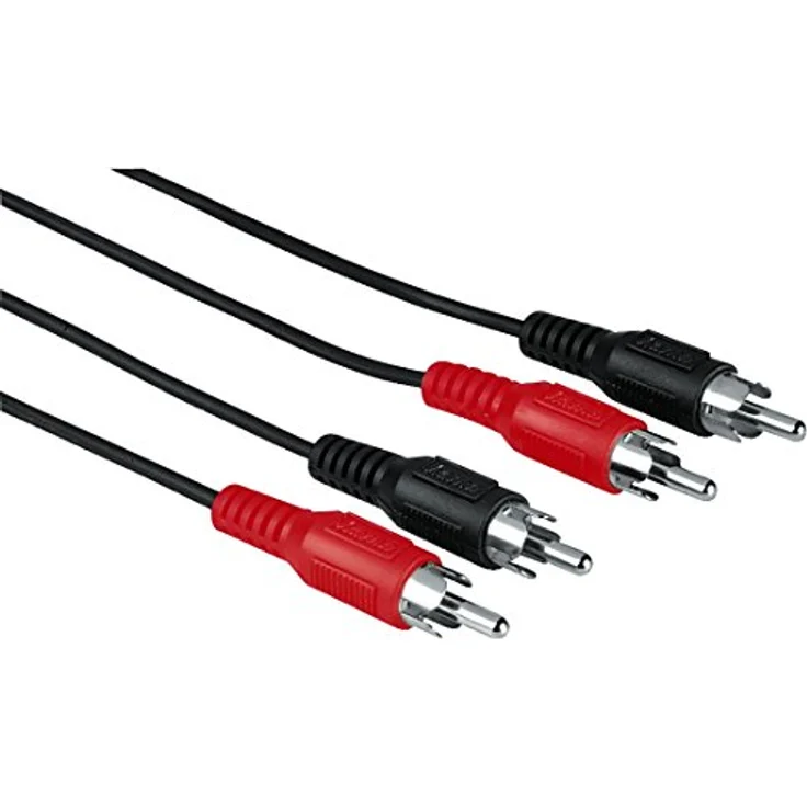 Hama Audio-Kabel 2 Cinch-Stecker - 2 Cinch-Stecker, 1,2 m, Schwarz / Rot / Weiß – Bild 2