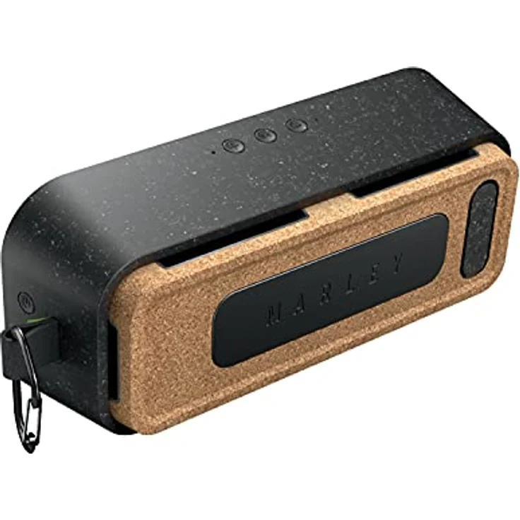 House of Marley No Bounds XL Bluetooth Lautsprecher, wasserdicht, staubdicht & sturzsicher IP67, schwimmfähig, 16 Stunden Akku, Karabiner, Schnellladung, sehr robust, Dual-Pairing, Mikrofon, black – Bild 7