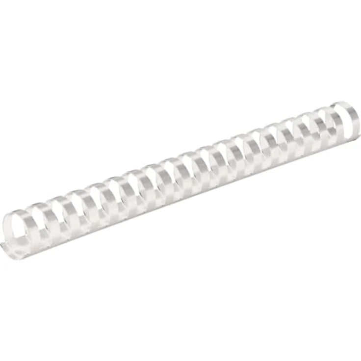 Fellowes Binderücken für Plastikbindung, 19 mm Durchmesser, 21 Ringe, für A4 Dokumente, weiß, Packung mit 100 Stück – Bild 1