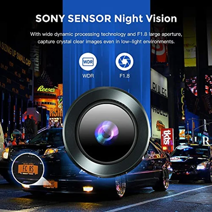 AZDOME M550 3 Linse Dashcam 1440P + 1080P + 1080P Auto Kamera mit WiFi, GPS, 4K Kamera vorne, Super Nachtsicht, Parküberwachung, Loop-Aufnahm, WDR, G Sensor, 3.19Zoll IPS Bildschirm für Taxis – Bild 5