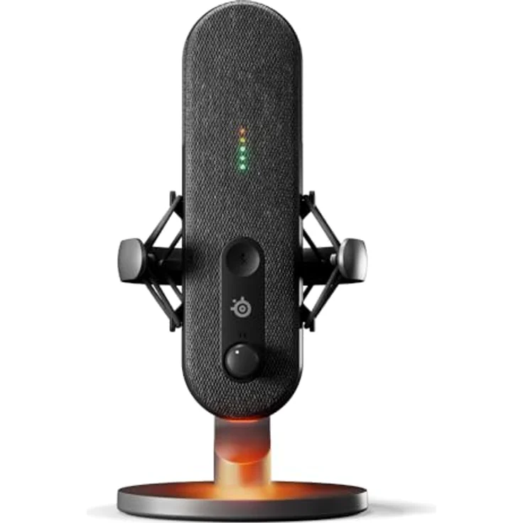 SteelSeries Alias USB-Mikrofon für PC – 3 Mal größere Kapsel fürs Gaming, Streaming und Podcasting – KI-gestützte Geräuschunterdrückung – LED-Stummschalttaste + Pegelüberwachung – Stoßdämpfer – Bild 1