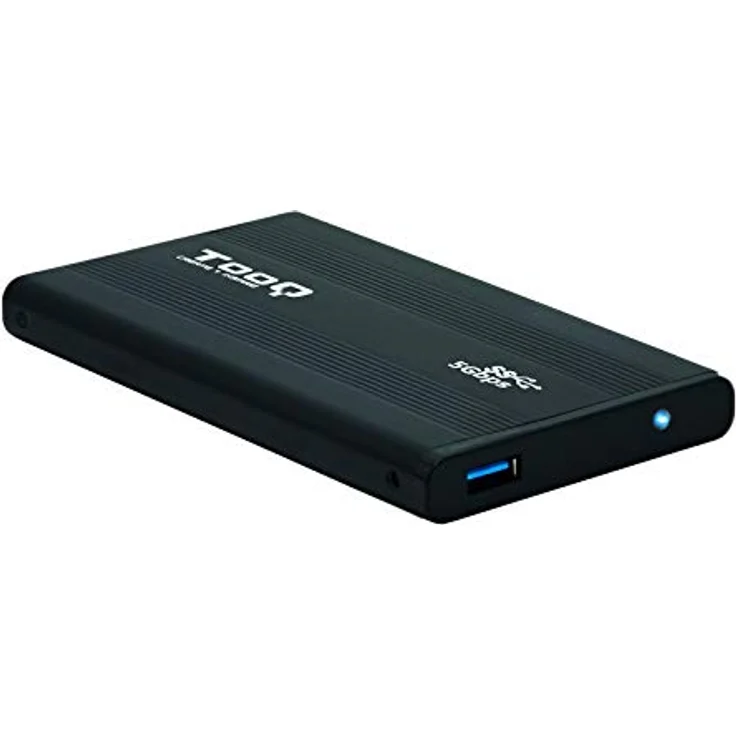 TooQ TQE-2524B - Gehäuse für 2,5 Zoll Festplatten (SATA I-II-III bis 9,5 mm Höhe, USB 3.0), Aluminium, LED Anzeige, schwarz, 50 g – Bild 2
