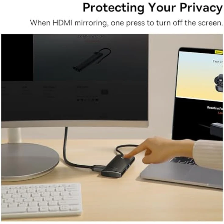 Baseus Amblight Powerbank 30000mAh 65W PD3.0 QC3.0 4X USB / 1x Type C + Kabel weiß (PPLG-A02), WKQX050101 – Bild 4