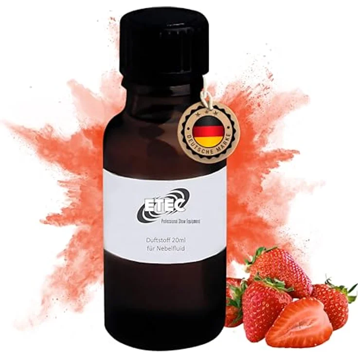 ETEC SMOKE-STRAWBERRY Duftstoff für Nebelfluid, 20 ml – Erdbeer Flüssigkeit für 5-30 Liter Nebelmaschinen, ideal für Party, Disco und Events – Bild 1