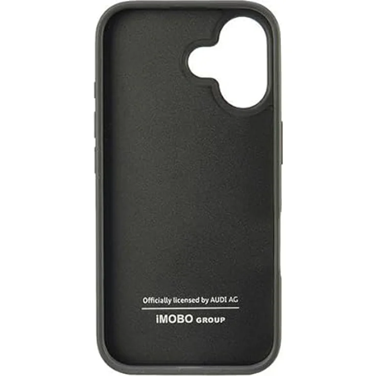 Audi Handyhülle iPhone 16, Kunstleder schwarz mit Metall-Logo, 6,1 Zoll, stoßfest und passgenau – Bild 6