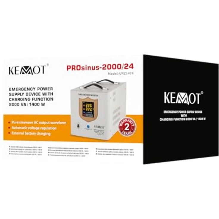 KEMOT PROsinus 2000, 24V/230V USV Notstromversorgung mit 1400W Leistung, reine Sinuswelle, Schutzmechanismen, schnelle Schaltzeit unter 4ms – Bild 4