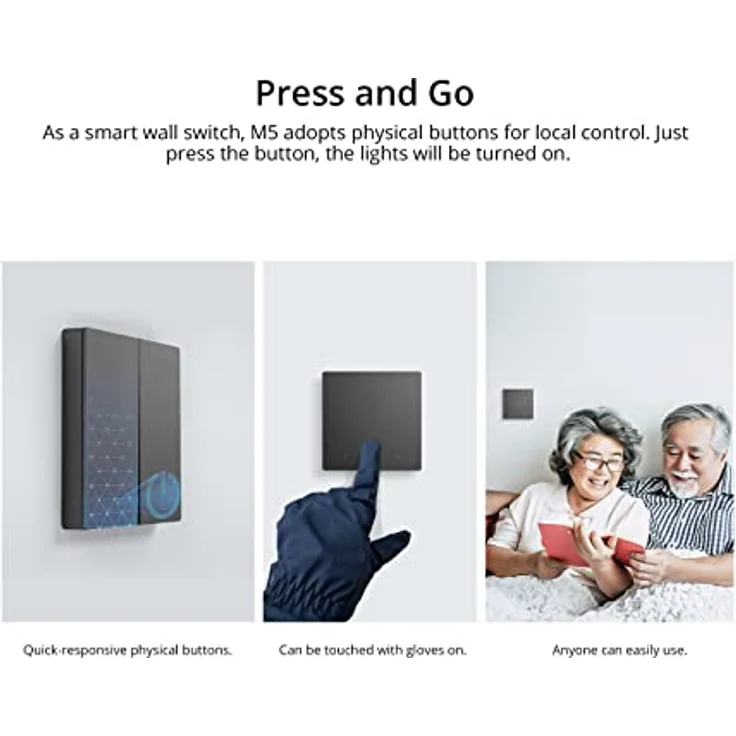 Sonoff Smart 2-Kanal WLAN Wandschalter intelligenter Wandschalter mit 2 Kanälen Schwarz (M5-2C-86) – Bild 8