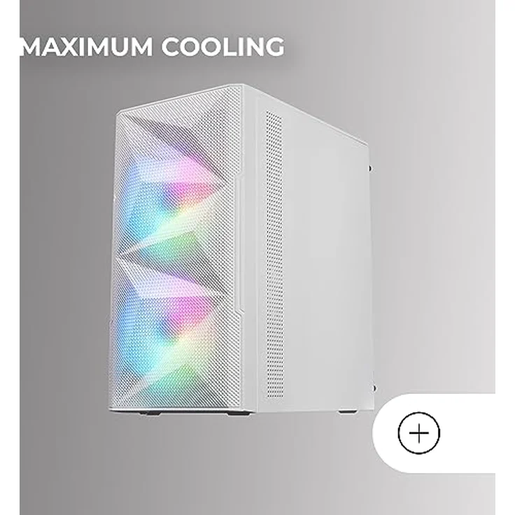 Mars Gaming MC-ME Weiß, Kompaktes MicroATX-Gaming-Gehäuse mit gehärtetem Seitenfenster, Total-Mesh-Frontdesign und 2x 120mm FRGB-Lüfter – Bild 5